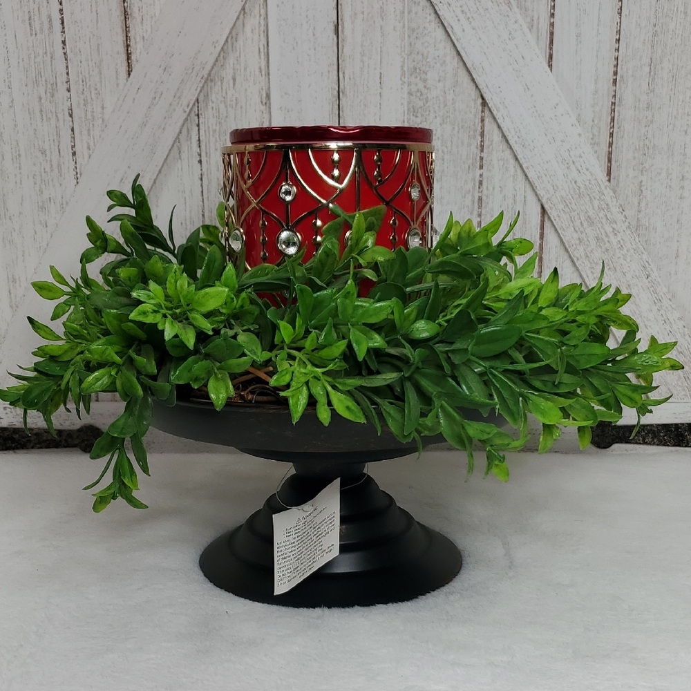 NWT Metal Brown Pedestal Candle Holder Decor